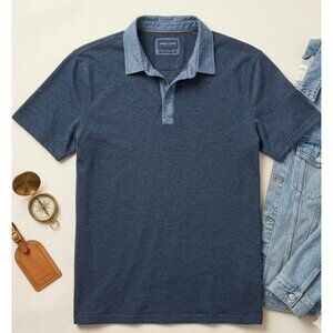 Denim & Flower By Ricky Singh Mens Blue Polo Shirt Size XL Short Sleeve Cotton B